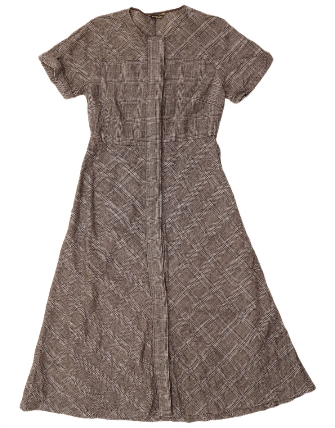 Massimo Dutti Rochie A-Line pentru Femei EU 40 Lână Gri Mediu Houndstooth