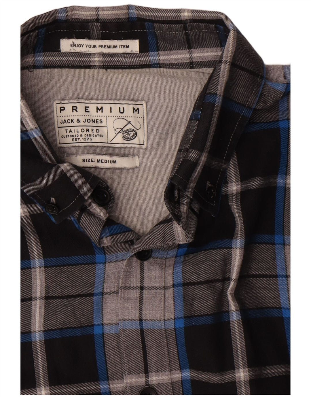 Cămașă de flanel Jack & Jones pentru bărbați, bumbac cu carouri multicolore medii