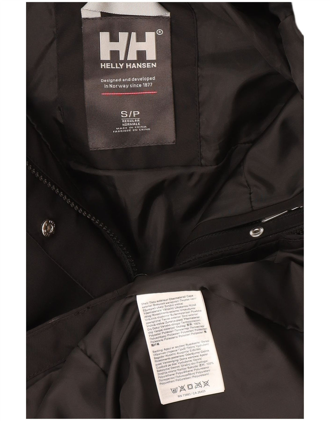 Helly Hansen haină de vânt cu glugă pentru femei UK 10 Poliester negru mic