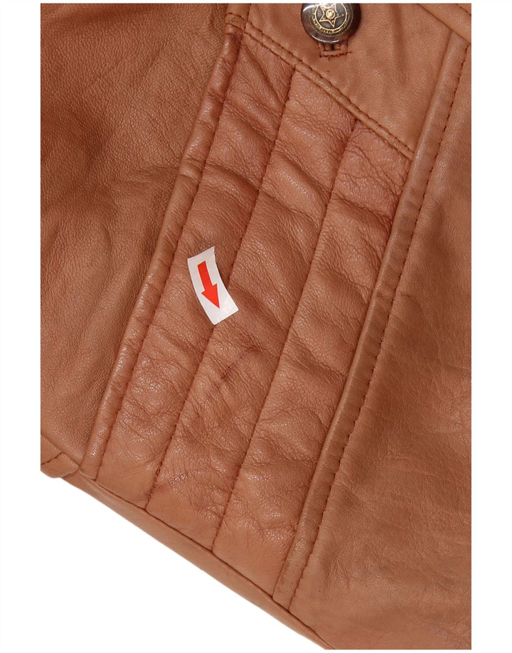 Jachetă vintage oversize din shearling pentru femei UK 16 mare maro