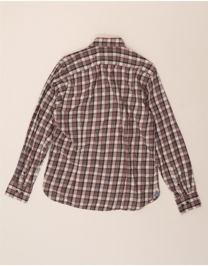 BUGATTI Mens Flannel Shirt Size 39/40 Medium Red Check Cotton Vintage Bugatti and Second-Hand Bugatti from Messina Hembry 
