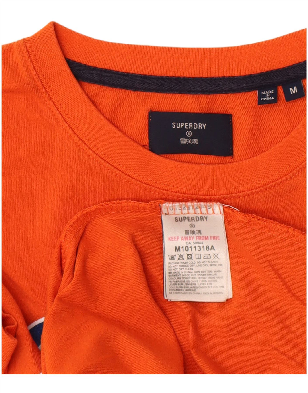 Tricou grafic pentru bărbați Superdry Top din bumbac portocaliu mediu
