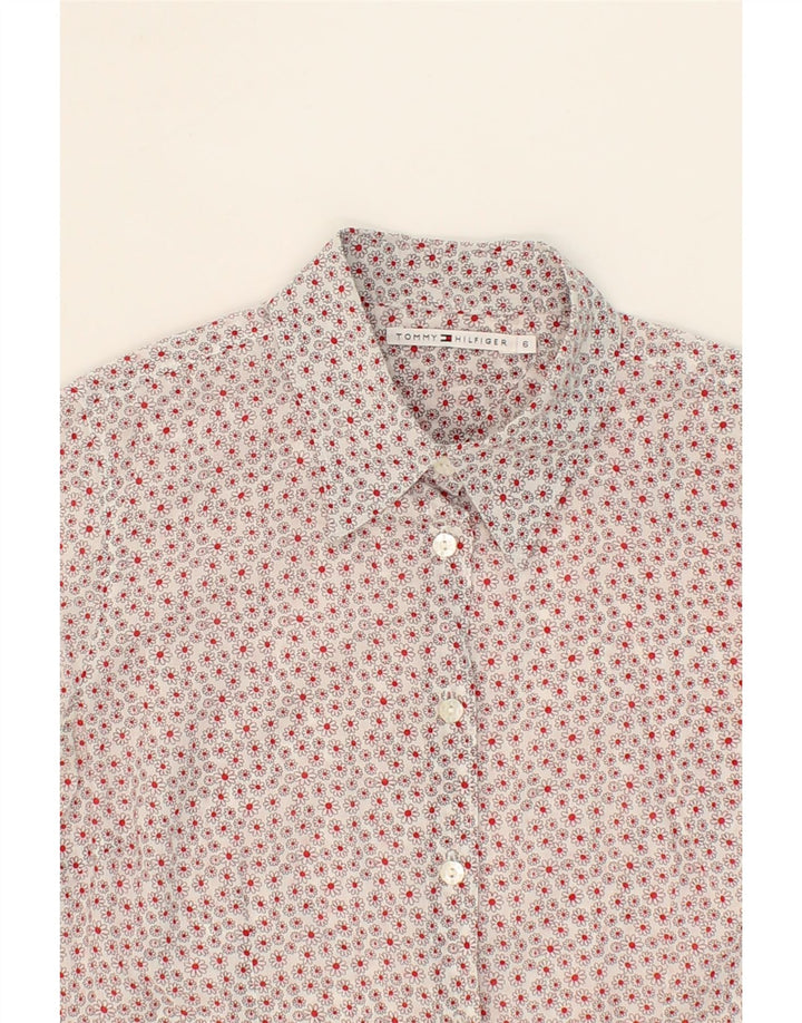 TOMMY HILFIGER Womens Shirt US 6 Medium Pink Floral Cotton Vintage Tommy Hilfiger and Second-Hand Tommy Hilfiger from Messina Hembry 