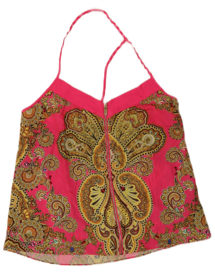 Top Halter pentru femei Ted Baker UK 12 Medium Pink Paisley Poliester