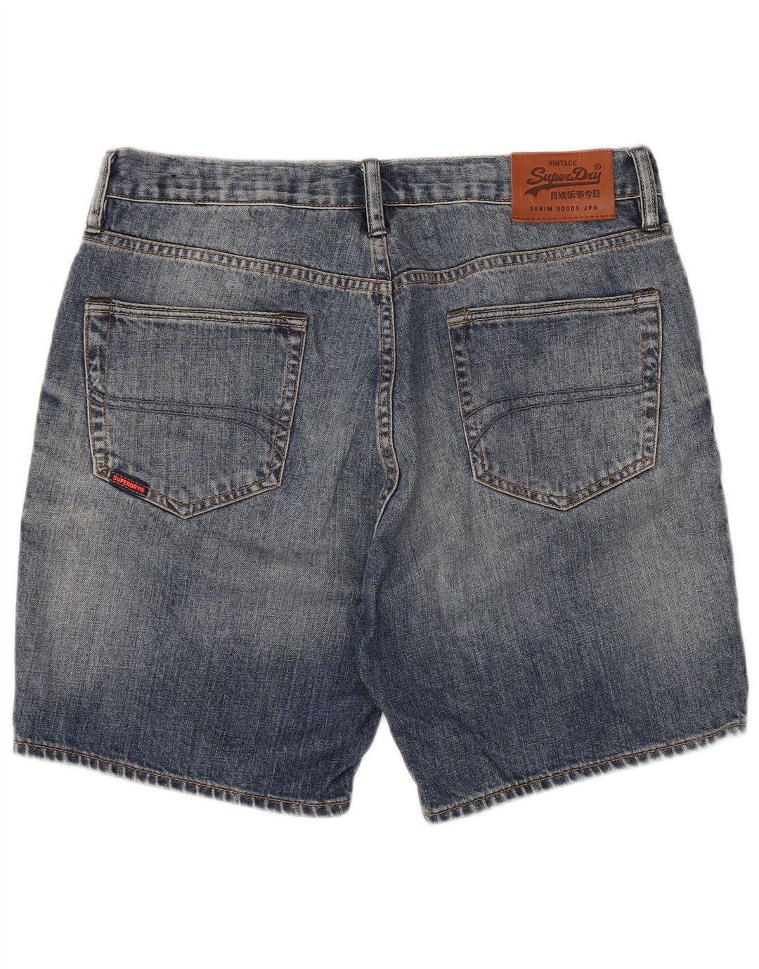 Pantaloni scurți din blugi pentru bărbați SUPERDRY W34, bumbac albastru mare