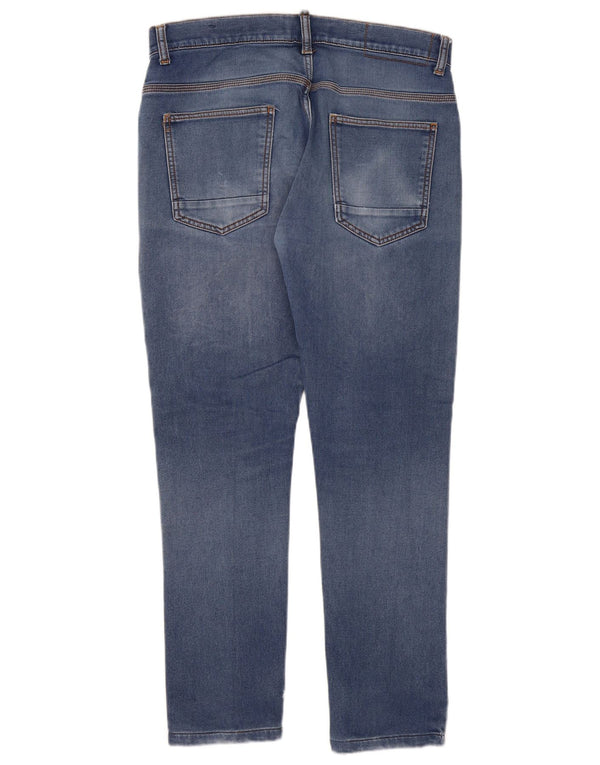 Blugi slim pentru bărbați Zara EU 42 Large W32 L29 Albastru