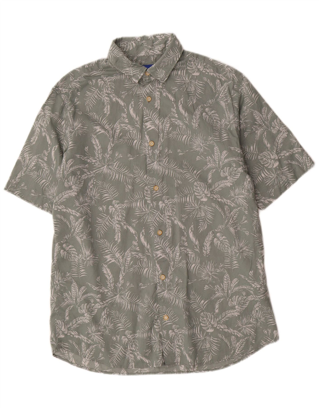 Cămașă cu mânecă scurtă Jack & Jones pentru bărbați, bumbac floral verde mediu