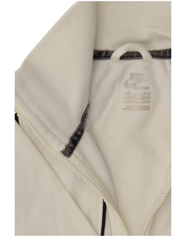 NIKE Womens Tracksuit Top Jacket UK 6/8 XS White Polyester