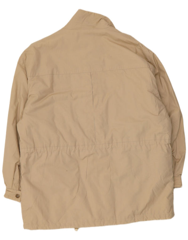 Vintage Mens Windbreaker Coat IT 58 4XL Bej Poliester