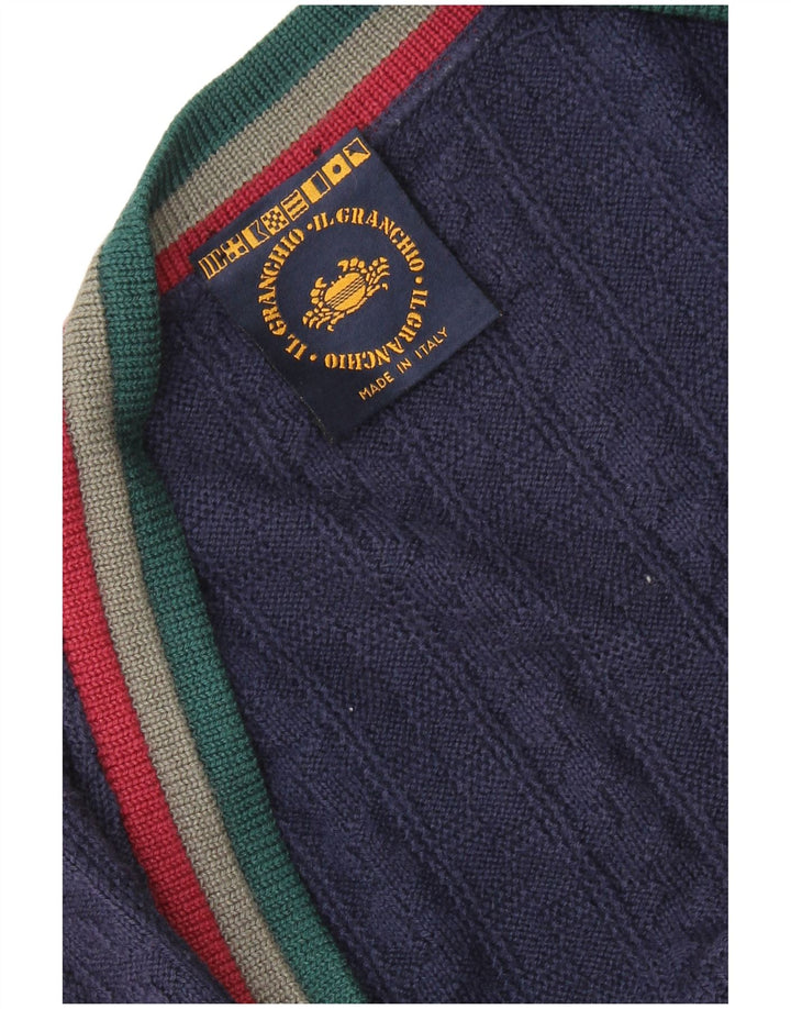 Pulover cardigan pentru bărbați IL GRANCHIO XL bleumarin