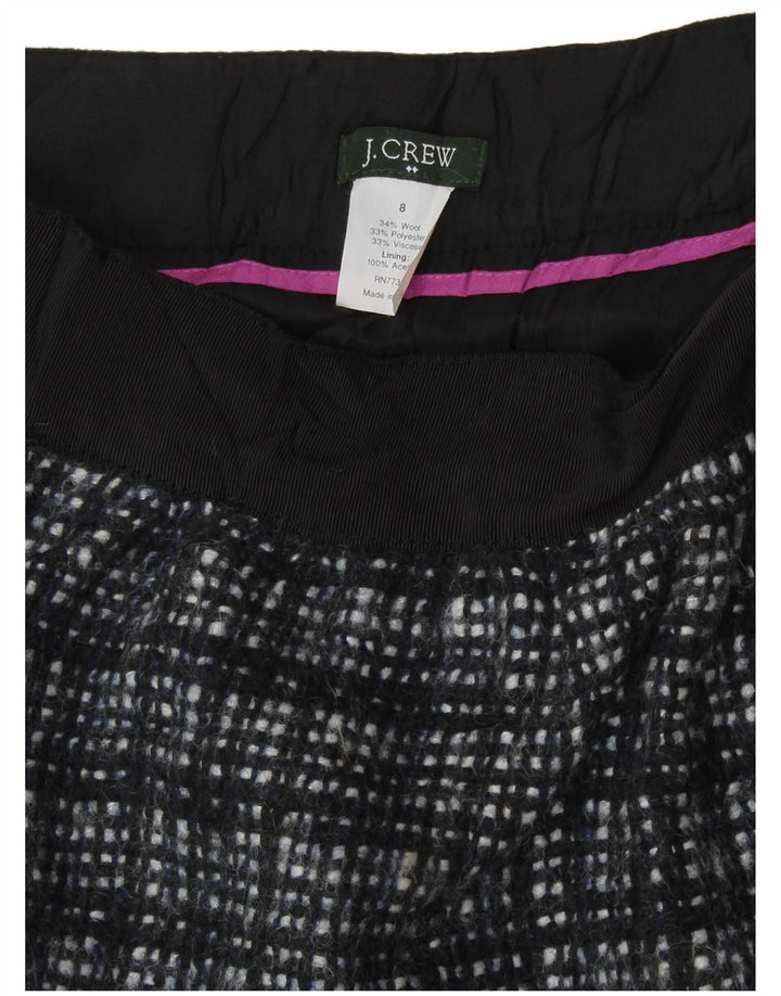 Fusta mini pentru femei J. CREW US 8 Medium W30 Black Check Wool