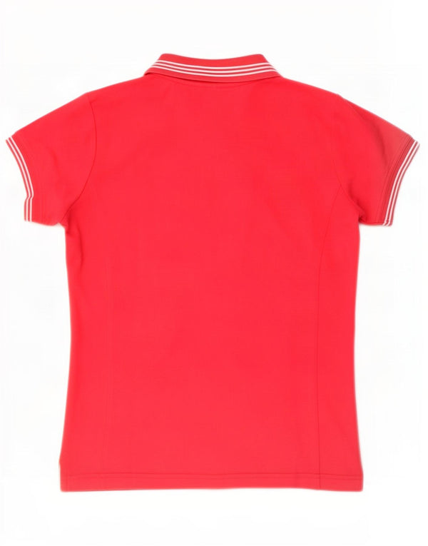 Tricou polo Champion pentru femei Easy Fit UK 12, bumbac cu dungi roșii medii