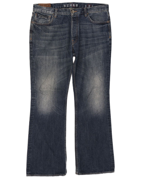 Blugi pentru bărbați Fat Face Bootcut W36 L32 Bumbac bleumarin