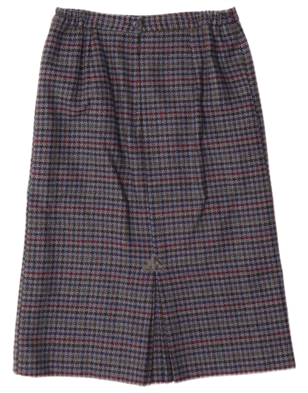 Fusta creion vintage pentru femei UK 14 Medium W28 Blue Houndstooth