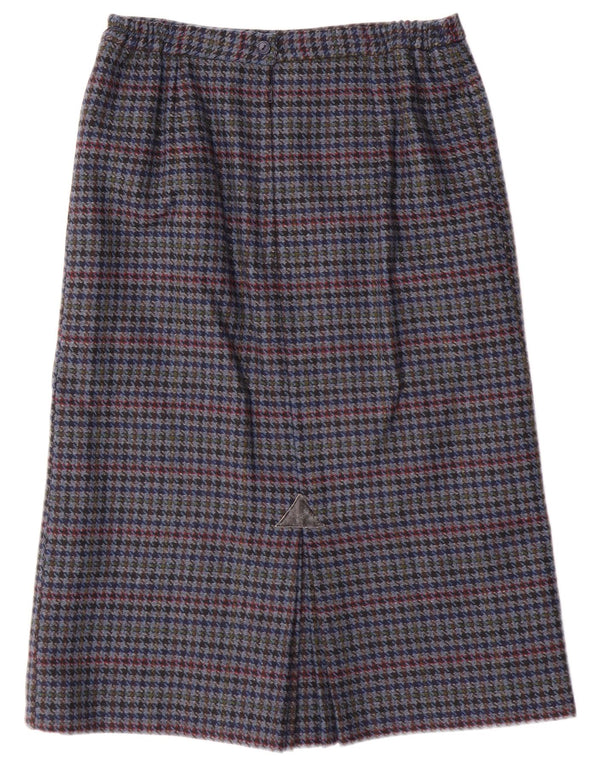 Fusta creion vintage pentru femei UK 14 Medium W28 Blue Houndstooth