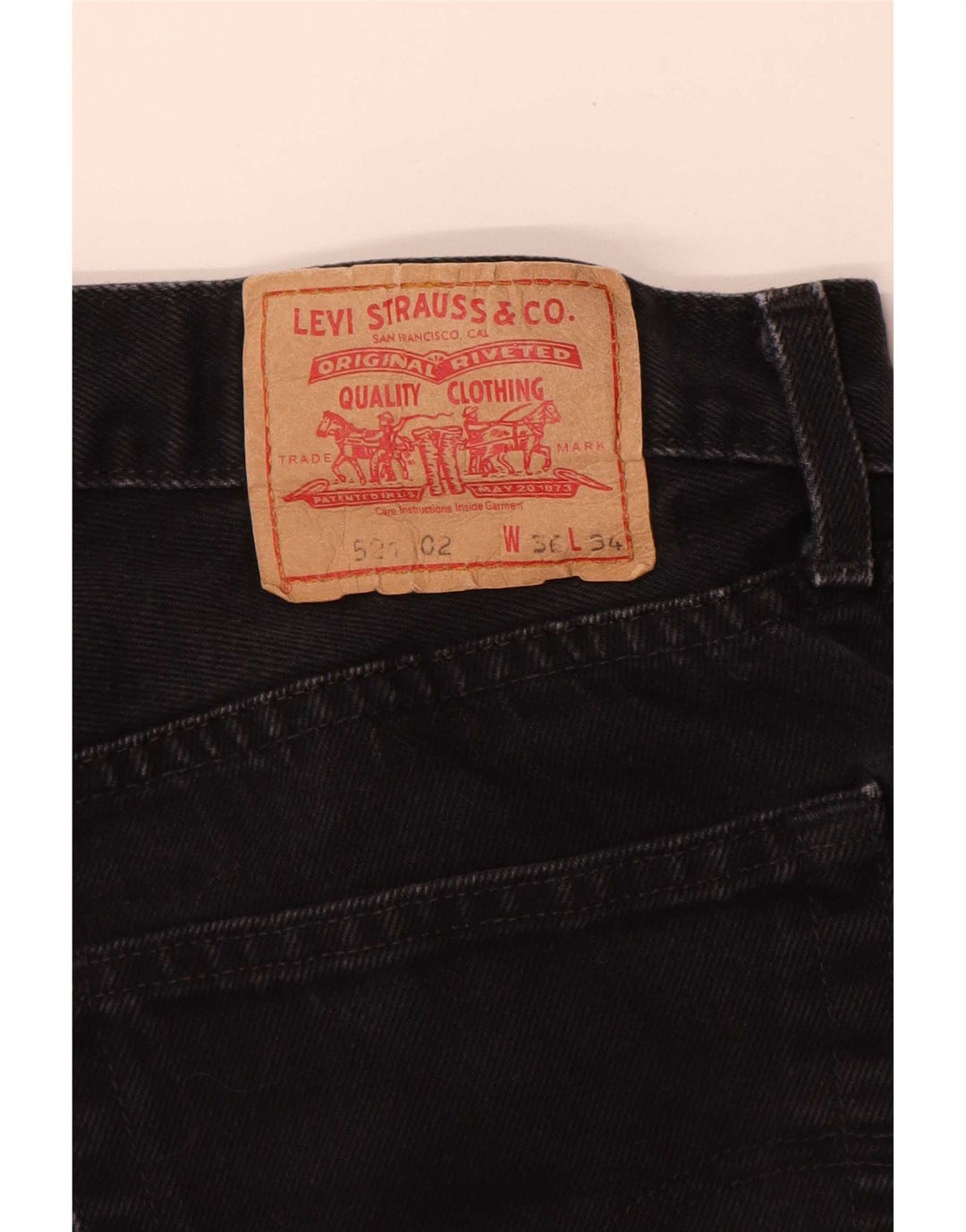 Blugi conici pentru bărbați Levi's 521 W36 L32 bumbac negru