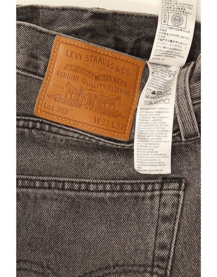 Blugi largi pentru bărbați Levi's W33 L32 bumbac gri