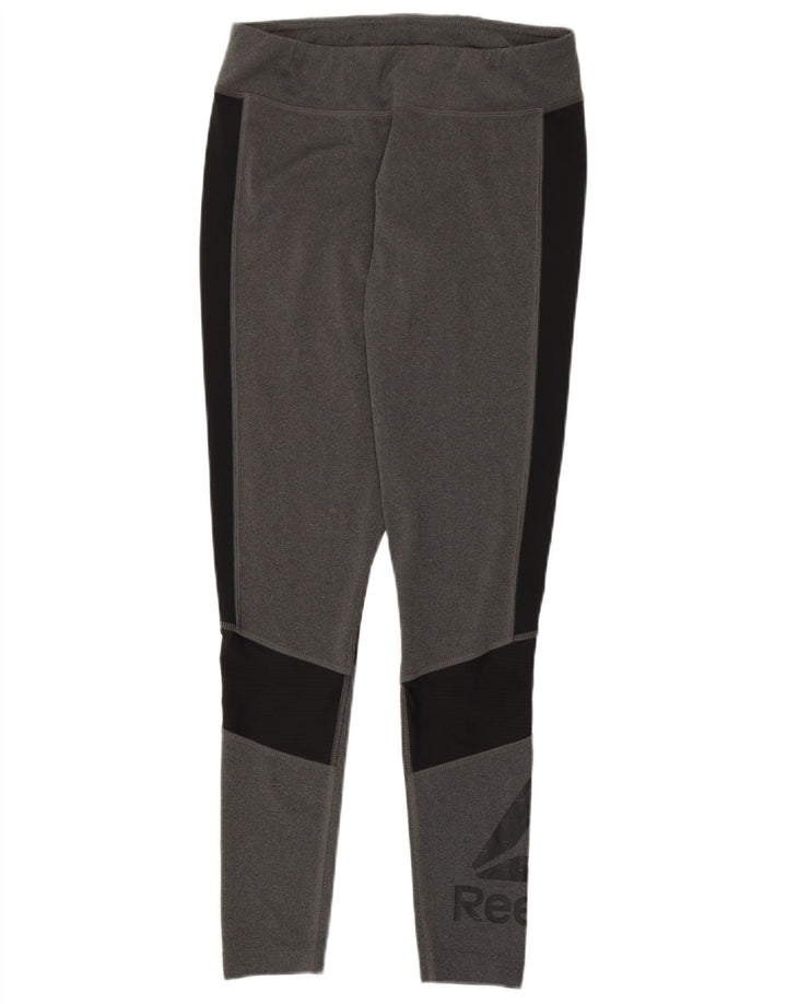Leggings Reebok Speedwick Graphic pentru femei UK 12/14 Medium Gri Colorblock