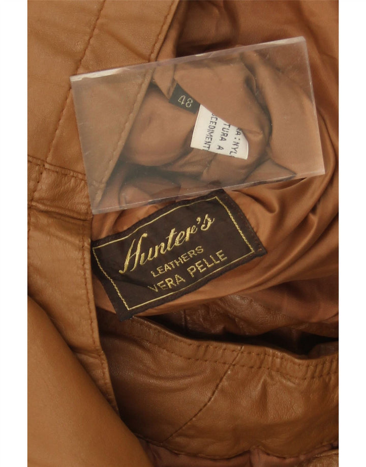 HUNTER Womens Leather Jacket IT 48 XL Brown Leather Vintage Hunter and Second-Hand Hunter from Messina Hembry 