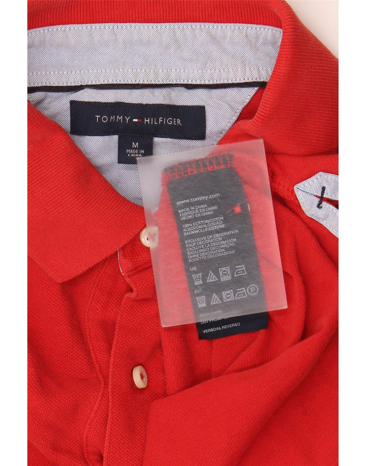 Tricou polo Tommy Hilfiger pentru bărbați, bumbac roșu mediu