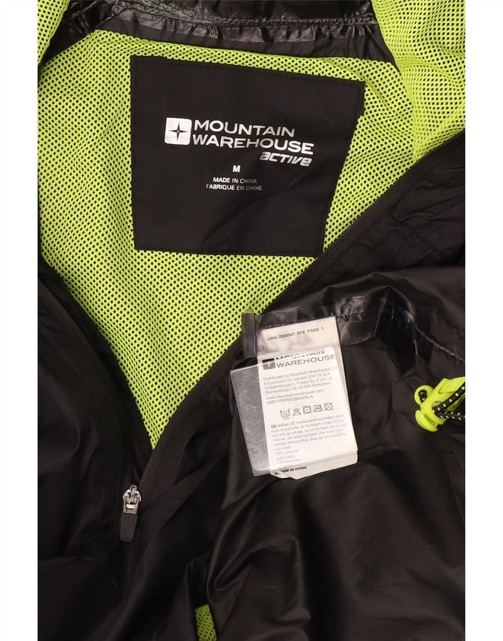 Jachetă de ploaie cu glugă pentru bărbați Mountain Warehouse UK 38 Poliester mediu negru