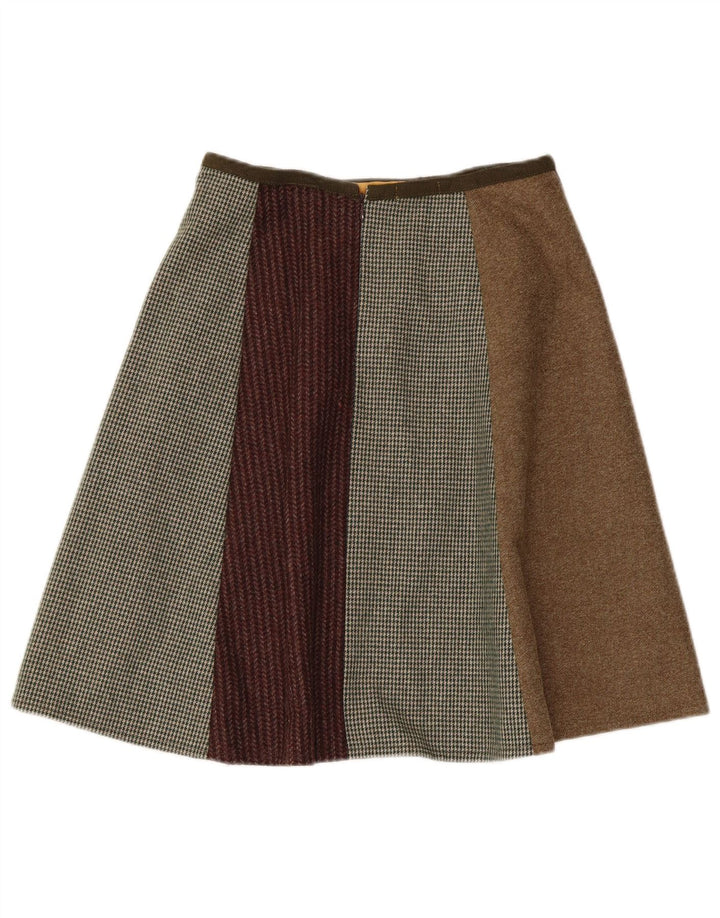Fustă A-Line Femei Baba W26 Lână Patchwork Multicoloră Mică