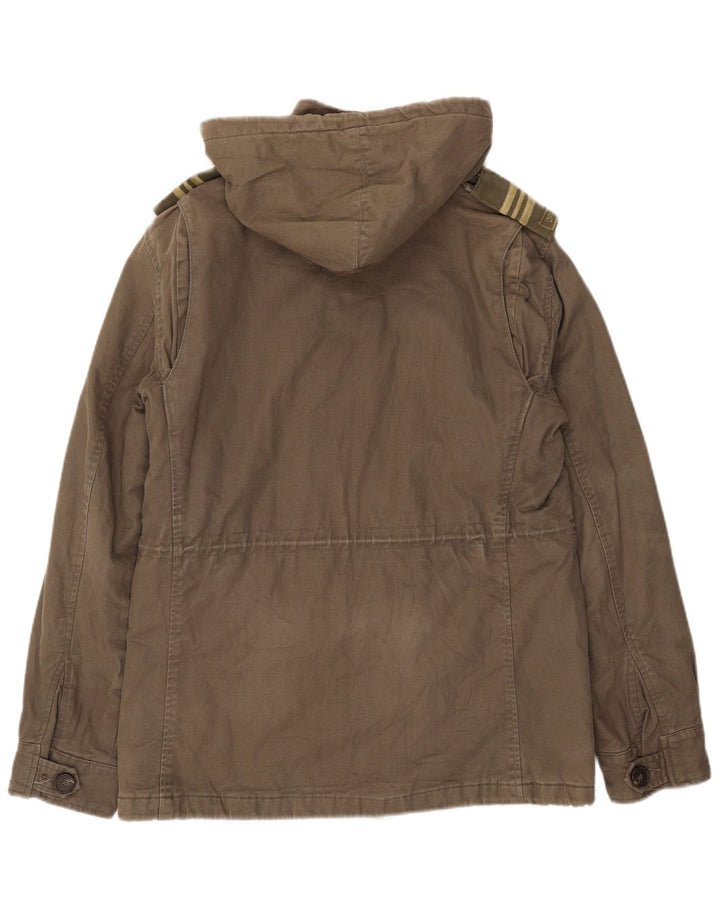 Jachetă militară cu glugă Levi's pentru bărbați UK 38, bumbac mediu kaki