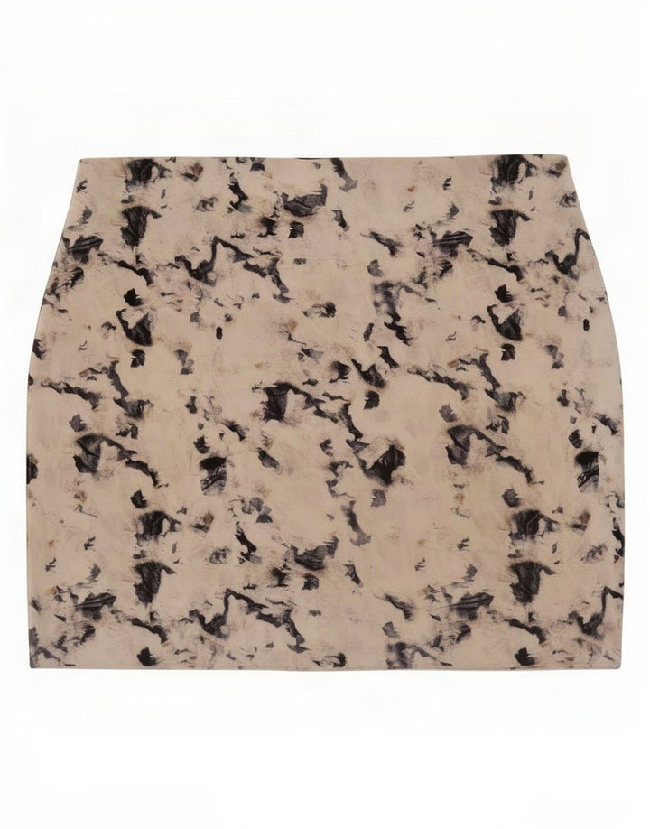Fusta mini cu model abstract pentru femei Zara L30 Bej