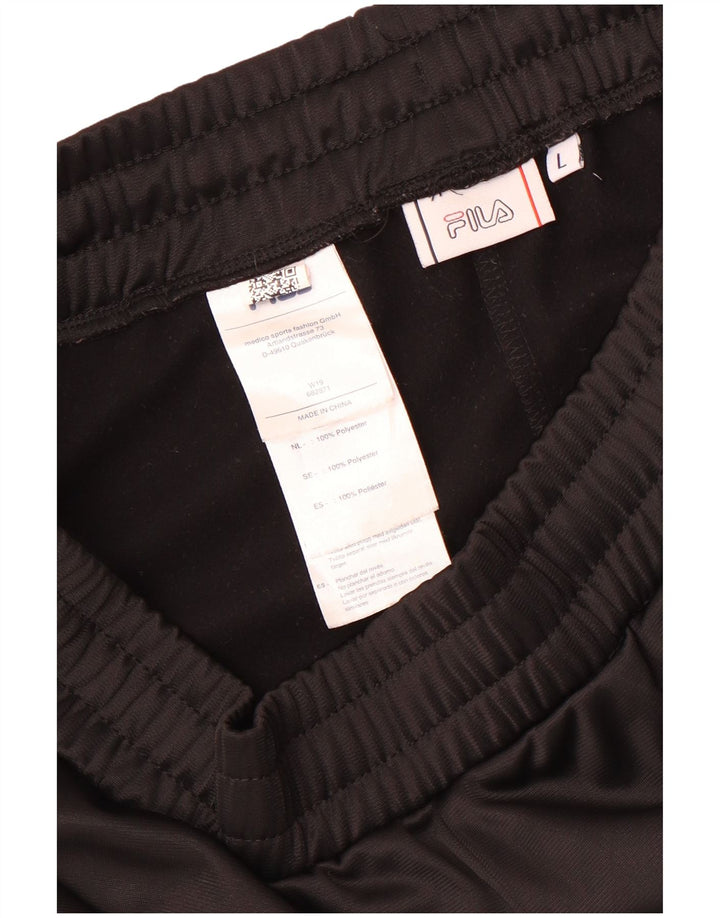 Pantaloni scurți sport Fila pentru bărbați, mari, negru, poliester color bloc