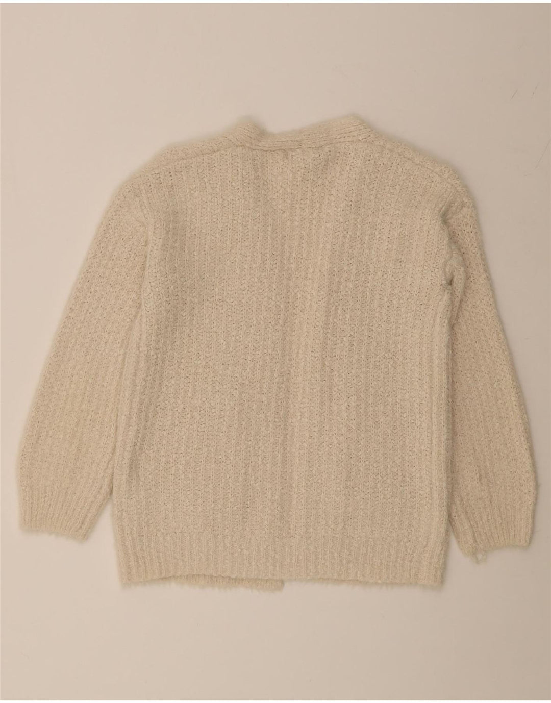 MARKS & SPENCER Womens Oversized Open Cardigan Sweater UK 10 Small Beige Vintage Marks & Spencer and Second-Hand Marks & Spencer from Messina Hembry 