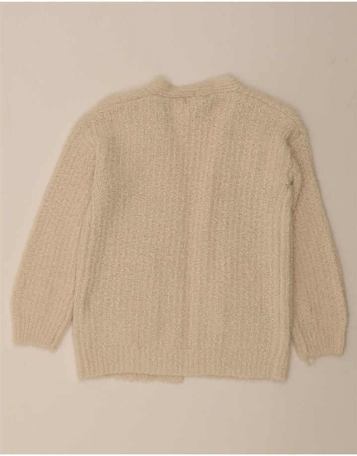 MARKS & SPENCER Womens Oversized Open Cardigan Sweater UK 10 Small Beige Vintage Marks & Spencer and Second-Hand Marks & Spencer from Messina Hembry 