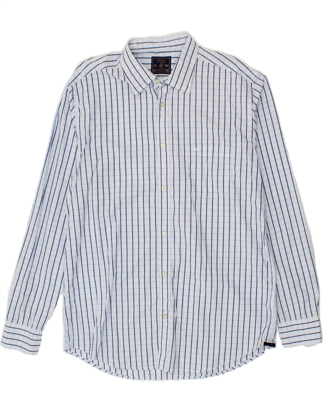 DOCKERS Mens Shirt Size 50/52 2XL Blue Striped Cotton Vintage Dockers and Second-Hand Dockers from Messina Hembry 
