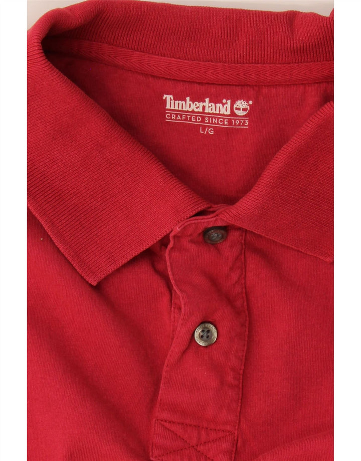 TIMBERLAND Mens Polo Shirt Large Red Cotton Vintage Timberland and Second-Hand Timberland from Messina Hembry 