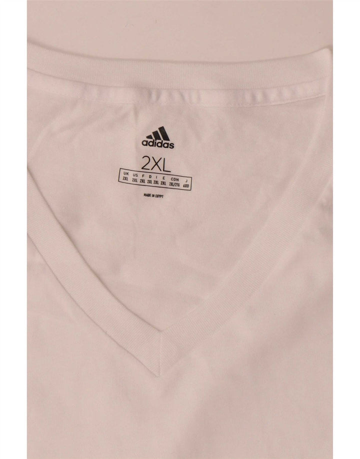 Tricou pentru bărbați Adidas Top 2XL Bumbac alb
