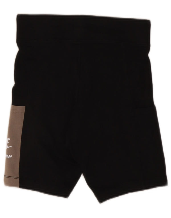 Pantaloni scurti sport grafic Nike pentru femei UK 8 mici, negru, bumbac color bloc