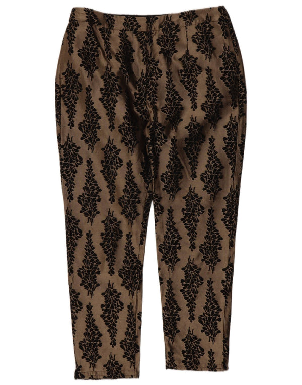 Pantaloni decupați Boden pentru femei UK 10 Small W28 L24 Maro Floral Bumbac