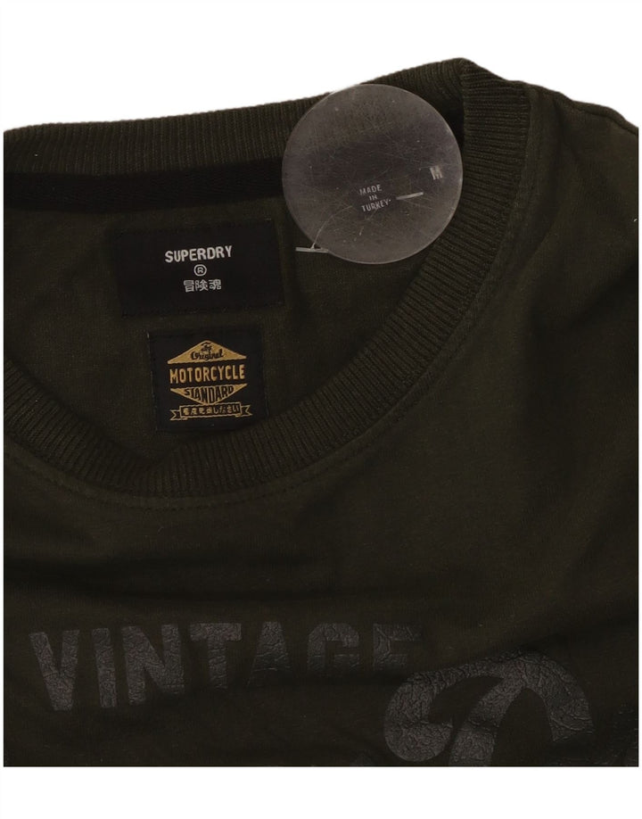 Tricou grafic pentru motocicletă pentru bărbați SUPERDRY Top Medium Kaki