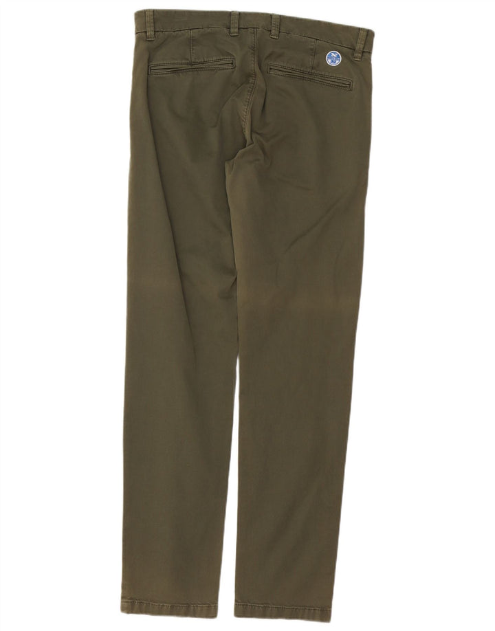 NORTH SAILS Pantaloni chino drepți pentru bărbați L30 L32 bumbac verde