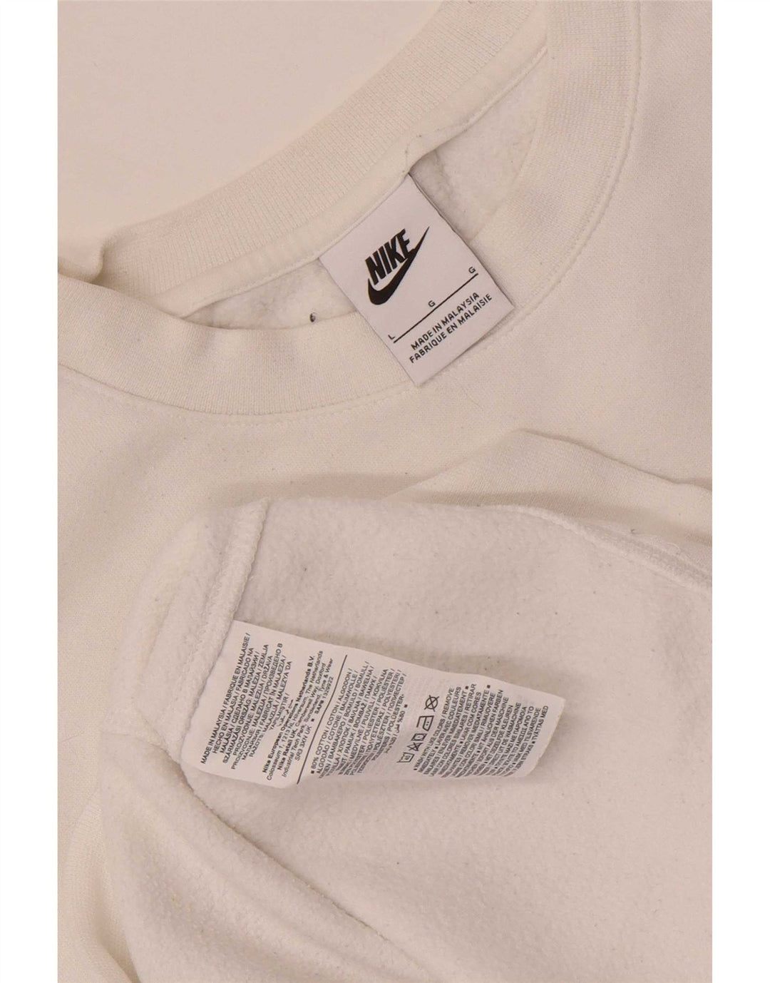 Pulover Nike pentru bărbați, mare, alb, din bumbac