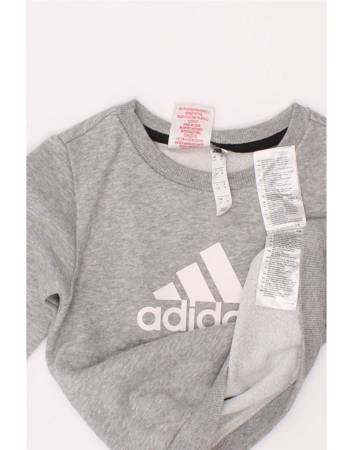 Pulover cu grafic pentru băieți Adidas, 2-3 ani, bumbac cu pete gri