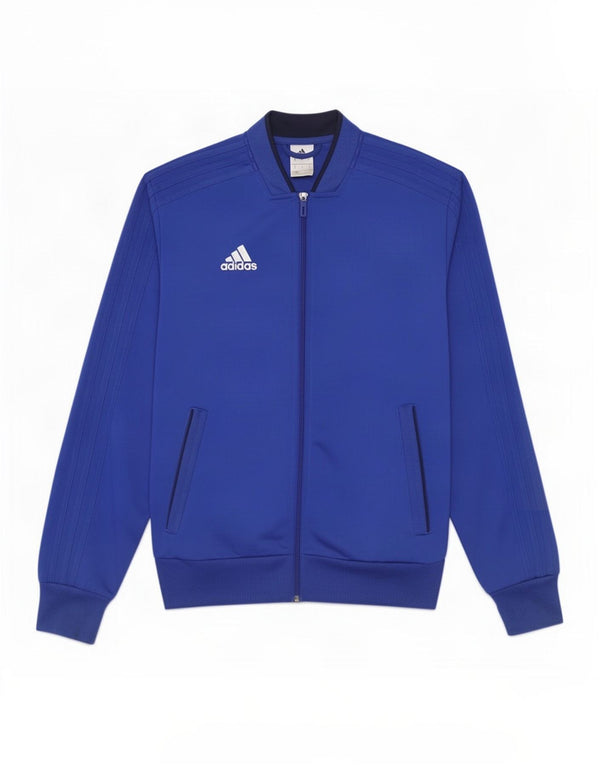 Adidas Mens Tracksuit Top Jacket Small Blue Polyester