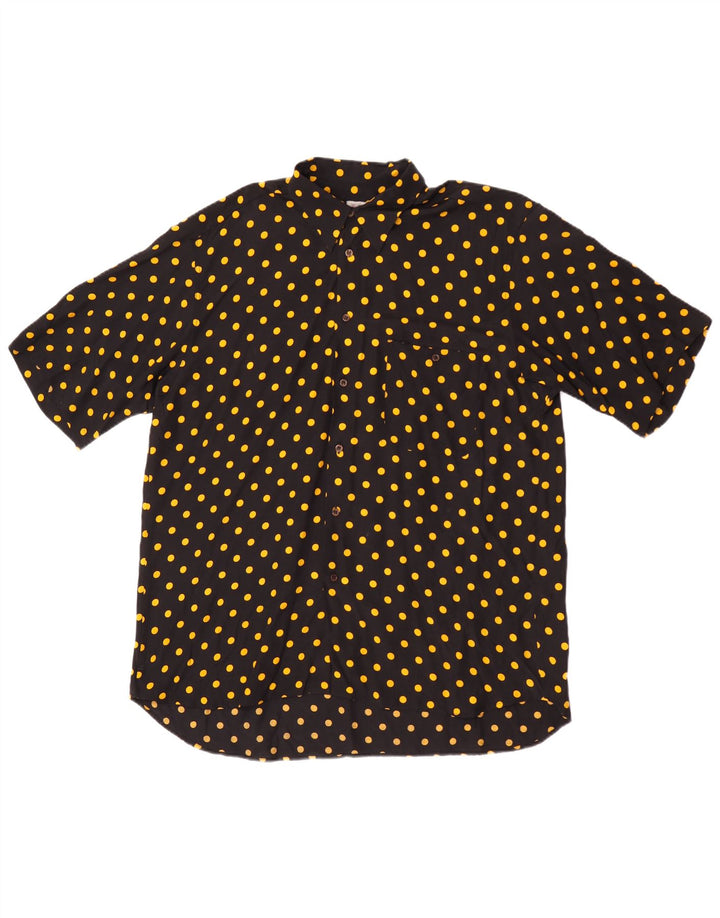 Cămașă cu mânecă scurtă pentru bărbați VINTAGE Medium Black Spotted