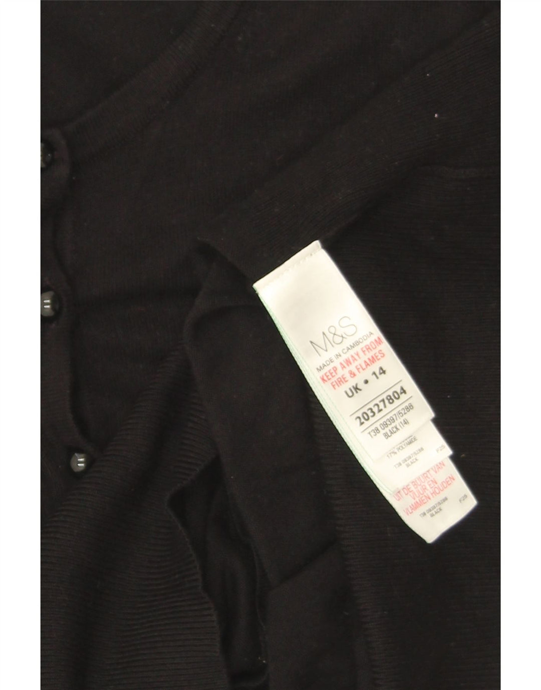 Pulover cardigan pentru femei Marks & Spencer UK 14 mare, negru, viscoză