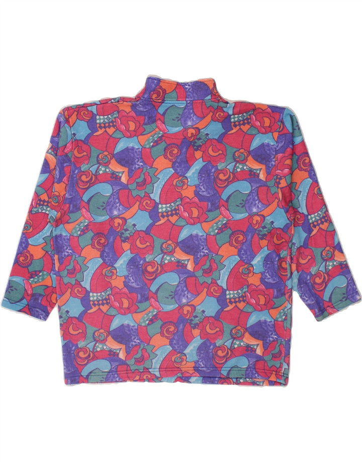 VINTAGE Womens Sweatshirt Jumper UK 14 Medium Multicoloured Floral Vintage Vintage and Second-Hand Vintage from Messina Hembry 