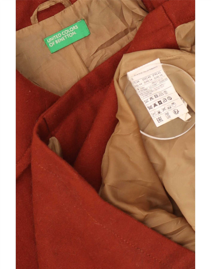 Palton pentru femei Benetton UK 14 Lână maro mare