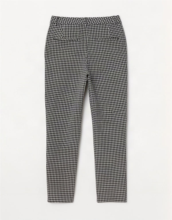 Pantaloni chino cu talie înaltă pentru femei Zara EU 40 Mediu L30 L27 Vichy negru