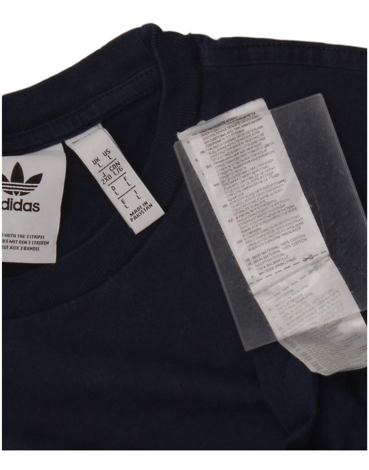 Tricou grafic ADIDAS pentru bărbați Top mare din bumbac bleumarin