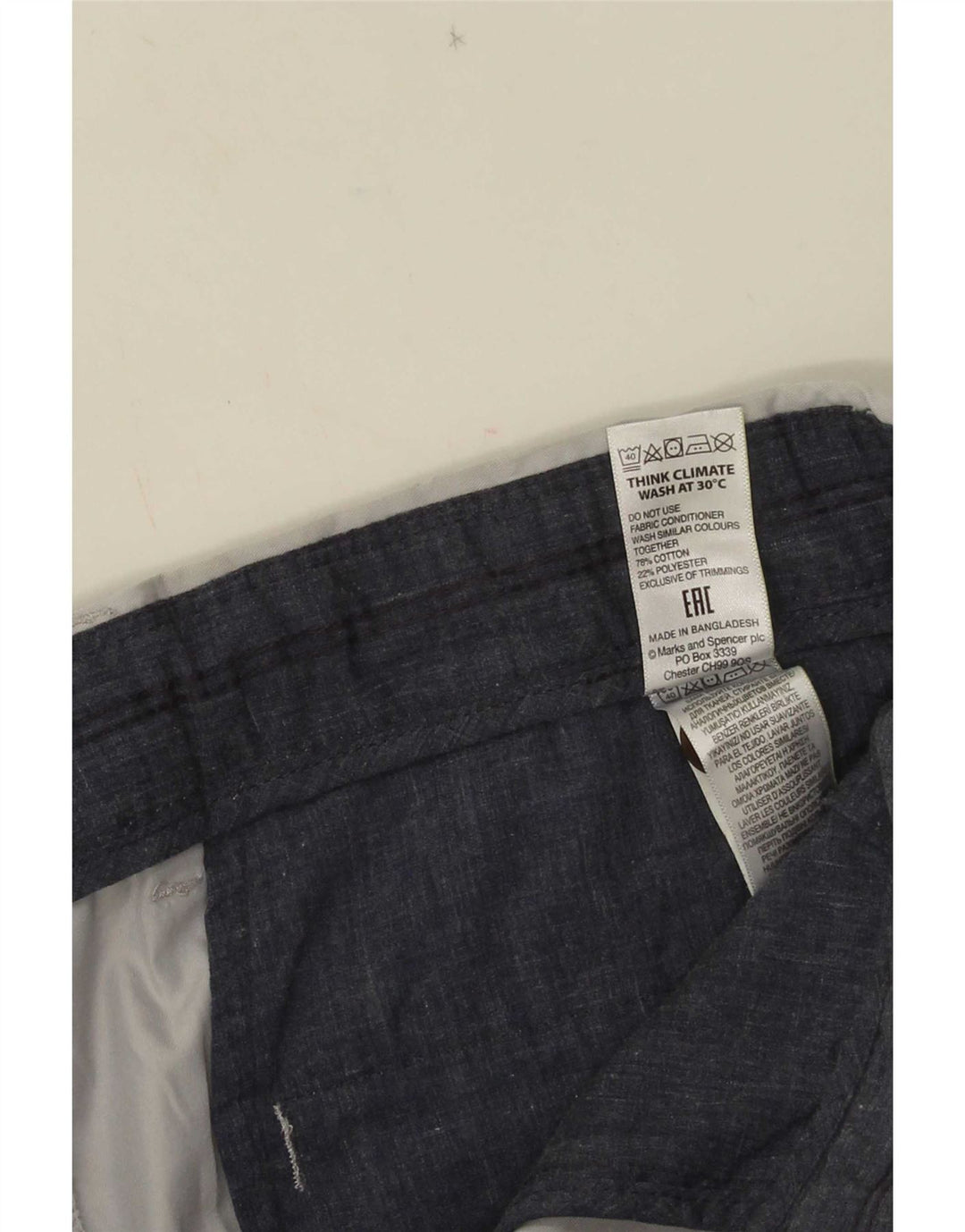 Pantaloni scurți chino pentru bărbați Marks & Spencer W34, bumbac gri mare