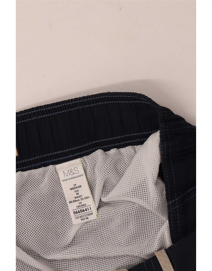 Pantaloni scurți de înot cargo Marks & Spencer pentru bărbați, bumbac mediu albastru bleumarin