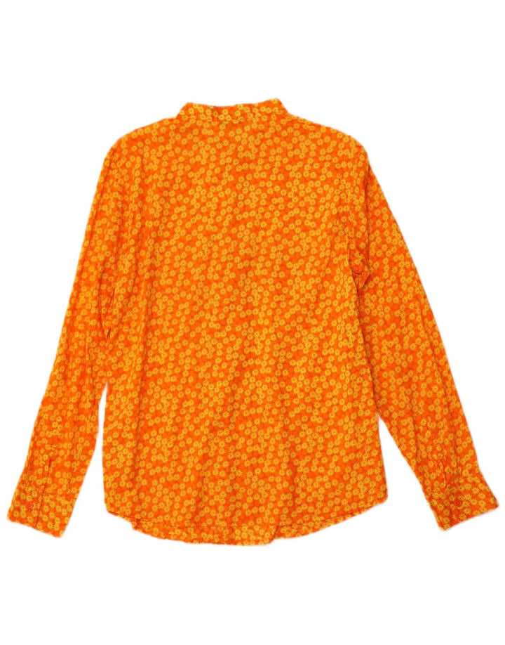 Bluză cămașă pentru femei BENETTON UK 12 Medium Orange Floral
